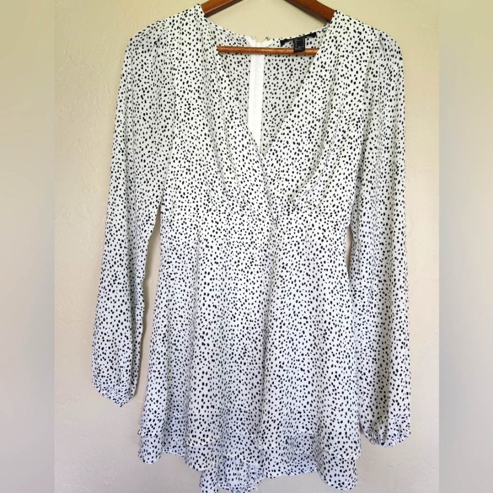 Forever 21 Black and White Cheetah Print Romper